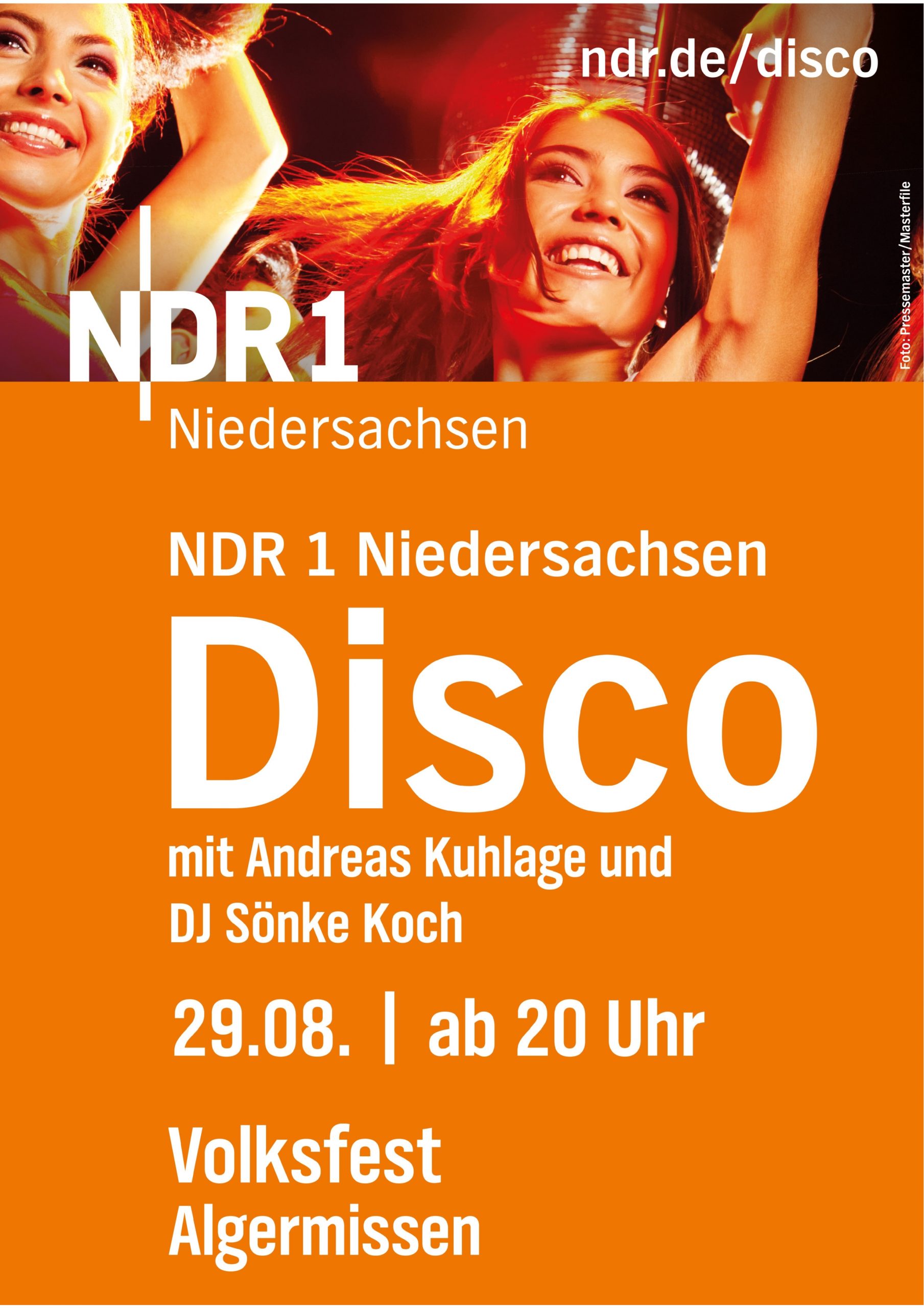 Die NDR 1 Niedersachsen Disco beim Volksfest Algermissen 2026