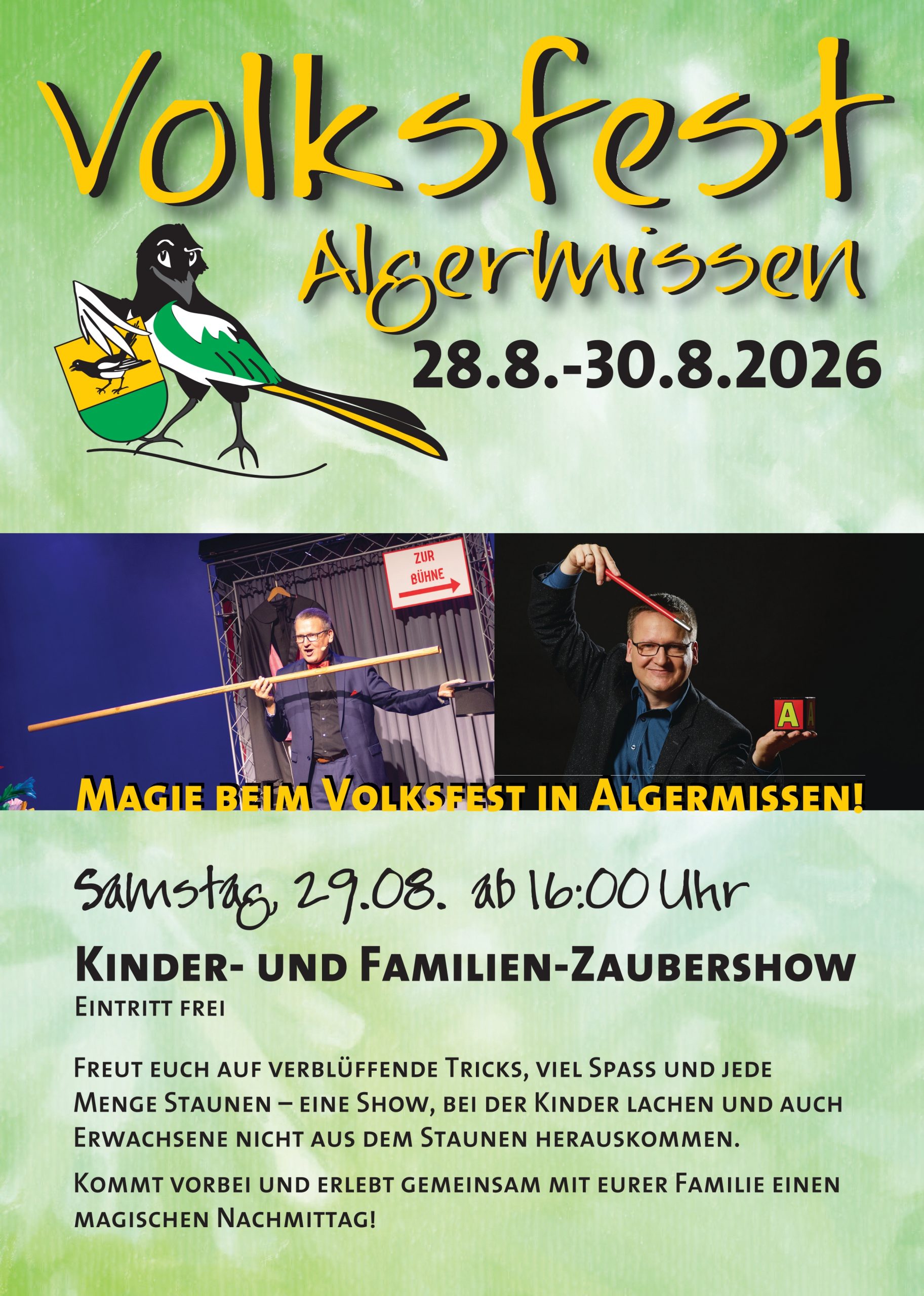 Infos zur Zaubershow beim Volksfest Algermissen 2026